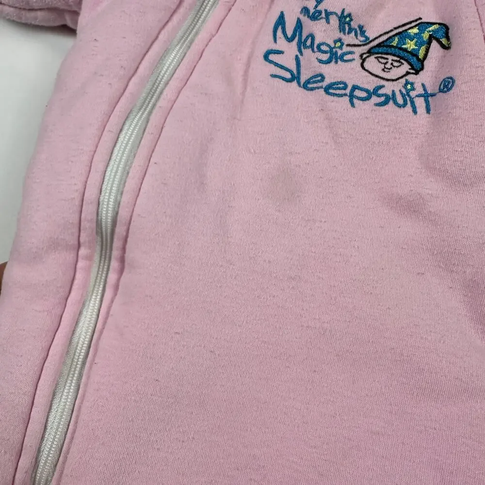 Baby Merlin's Magic Sleep Suit Pink 100% Cotton Very Thick Sz Small 3-6 mo